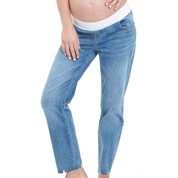 Ripe Maternity Jamie Raw Edge Jean in Vintage Wash Size M - Picture 1 of 5